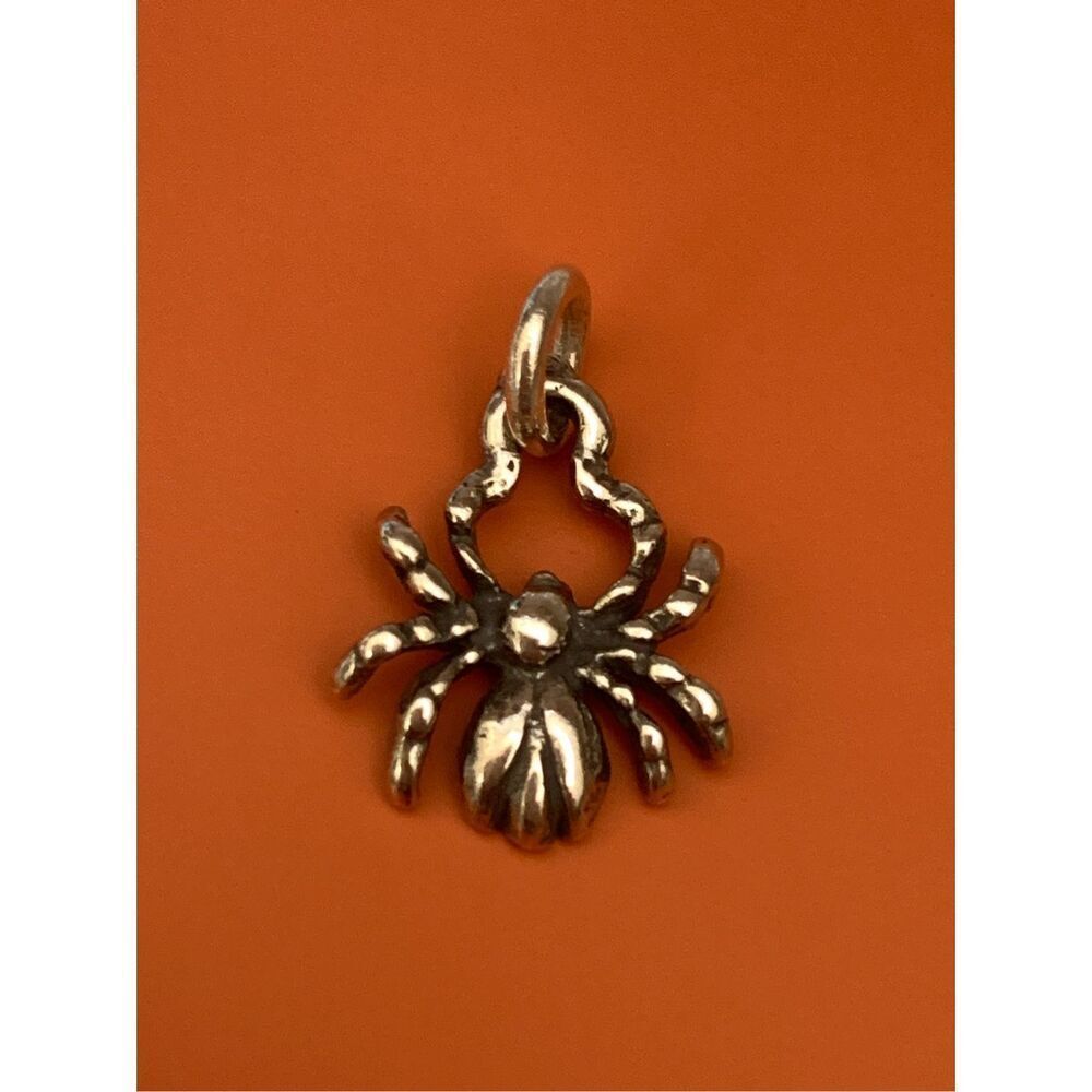 Spider Halloween Vintage Sterling Silver Jewelry Charm #arthropods